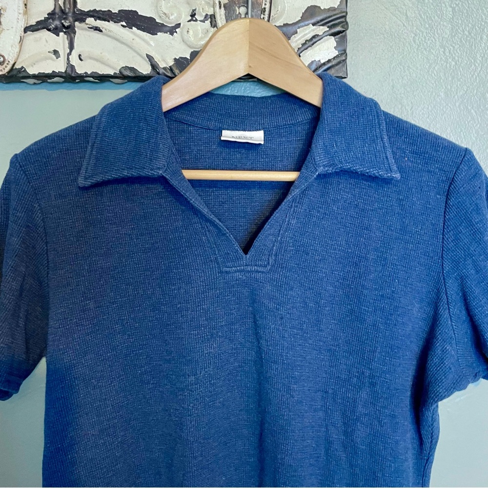 Collared Waffle-Knit T